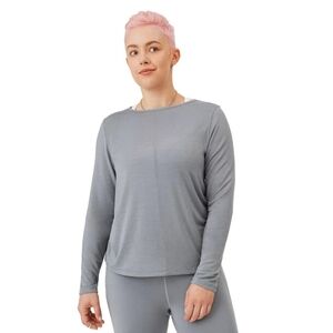 allbirds XL Woman's Natural Flow Studio Long sleeve top in Medium Gray